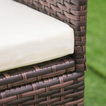 Outdoor Rattan Armchair Wicker Dining Chair Set For Garden | Set of 4 | Pale Brown