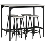5 Piece Bar Table And Stools Set With Metal Frame | Gray