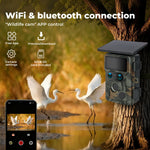 Solar Trail Camera 4k Dual Lens Wifi Bluetooth Night Vision 32gb Card | Camouflage