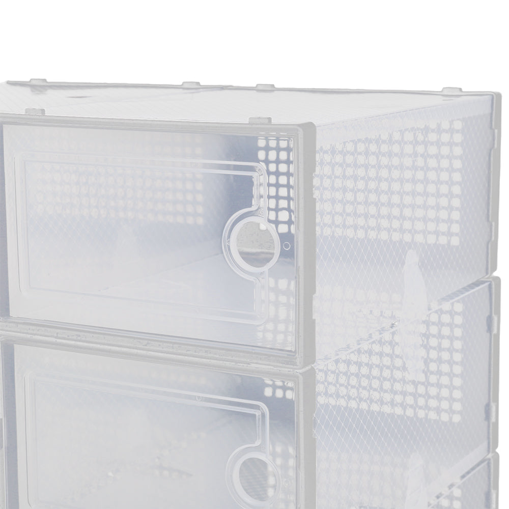 12x Stackable Shoe Storage Box Organiser White
