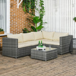 3pcs Rattan Dining Sofa Set Table Garden Furniture Outdoor | Beige