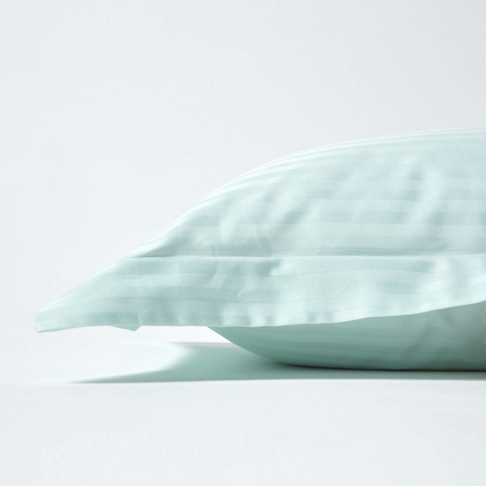 Egyptian Cotton Satin Stripe Oxford Pillowcase 330 Tc | King Pillow Case | Aqua