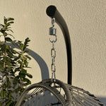 Stylish Azura Hanging Egg Chair With Deep Grey Cushions For Outdoor Relaxation | Gray