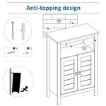 Bathroom Floor Storage Cabinet Standing Unit W/ Doors