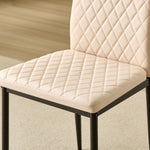 Miami Dining Table With 4 Emily Leather Chairs | Champagne