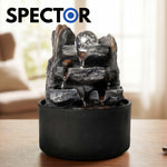 Spector Water Feature Indoor Fountains Rotating Glass Ball Led Light Resin Grey Brown
