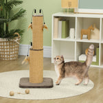 78cm Tall Cat Scratching Post With 3 Toy Feathers | Brown