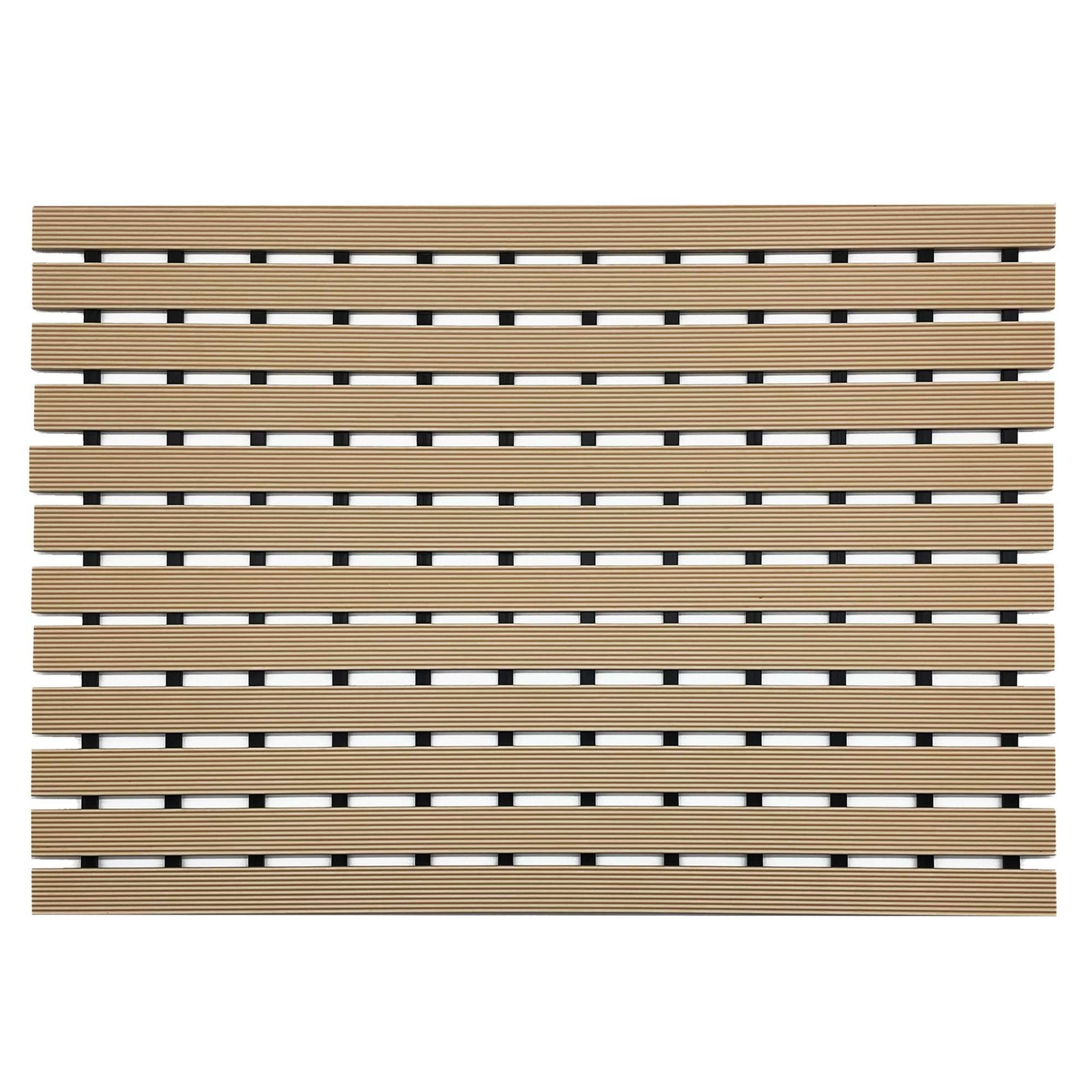 Non-slip Pvc Duckboard Shower Mat  - 61cm X 43cm | Beige