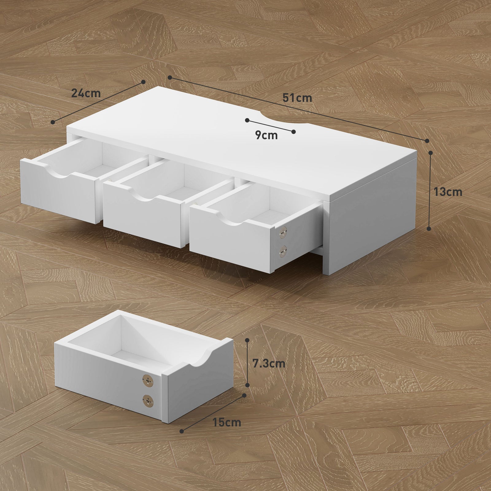 Monitor Stand Riser With 3 Drawers For Laptop, Computer
