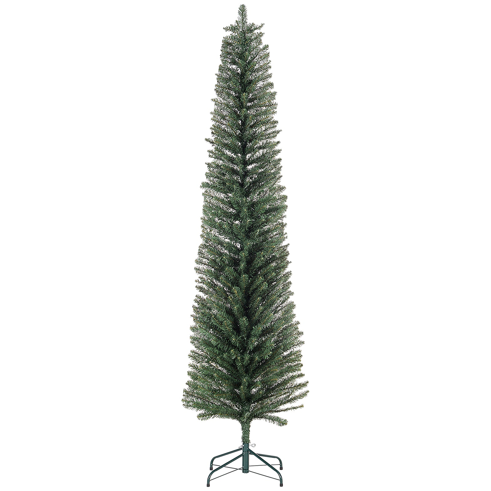 5/6/7ft Artificial Pencil Christmas Tree Realistic Green/White | 7ft | Green