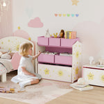 3-tier Kids Storage Shelf With 6 Removable Fabric Boxes | Pink