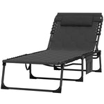 Black 5-level Reclining Sun Lounger