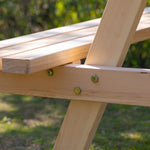 4-seater Garden Wooden Picnic Table With Parasol Hole