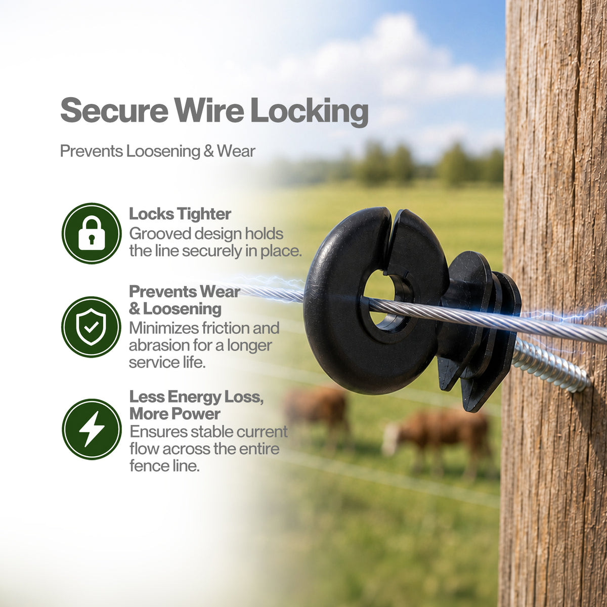Electric Fence Insulators Grooved Pp+pe Black 120pc | Black