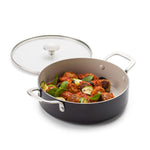 KitchenAid Cookware Coloured Aluminium Covered Skillet With 2 Handles, 24cm, Matt Black