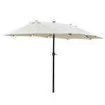 4.4m Double-sided Patio Parasol W/ Led Solar Lights | Cream