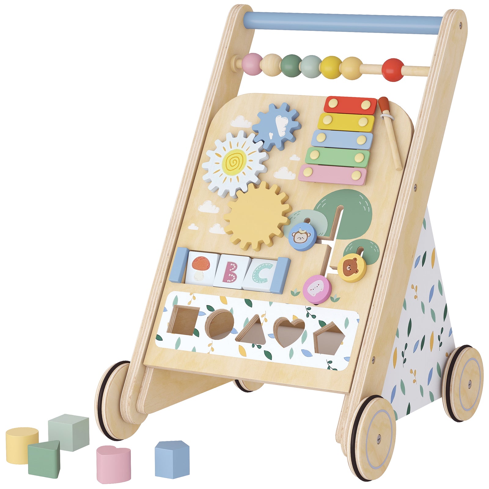 Wooden Baby Walker With Speed Control, Activity Centre For 18 M+