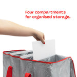 Red Decoration Storage Bag Spacious Organiser With Dividers