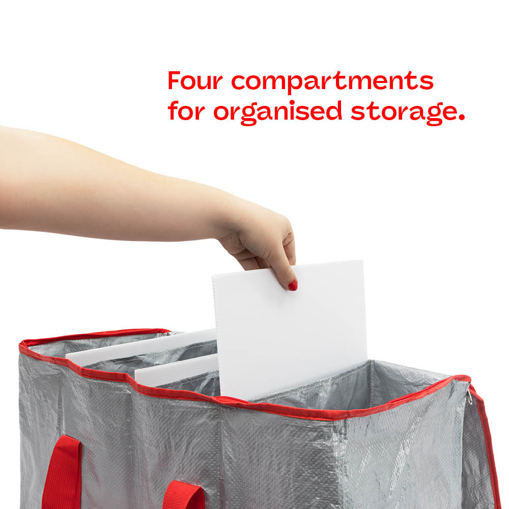 Red Decoration Storage Bag Spacious Organiser With Dividers