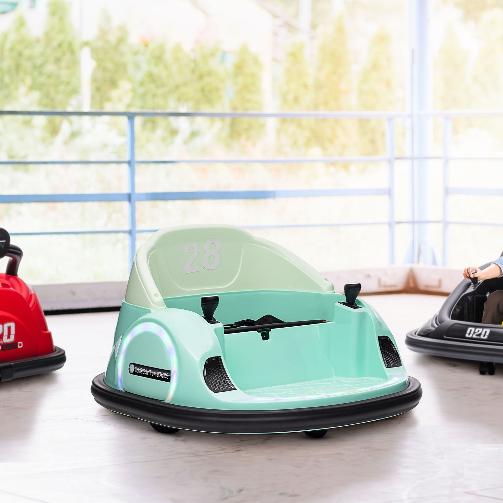 360° Rotation 12v Kids Bumper Car W/ Remote Control | Green
