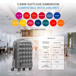 Medium 25" Hard Shell Bubble Design Check-in Suitcase Hold Luggage Bag 20kg+ | Medium | Charcoal