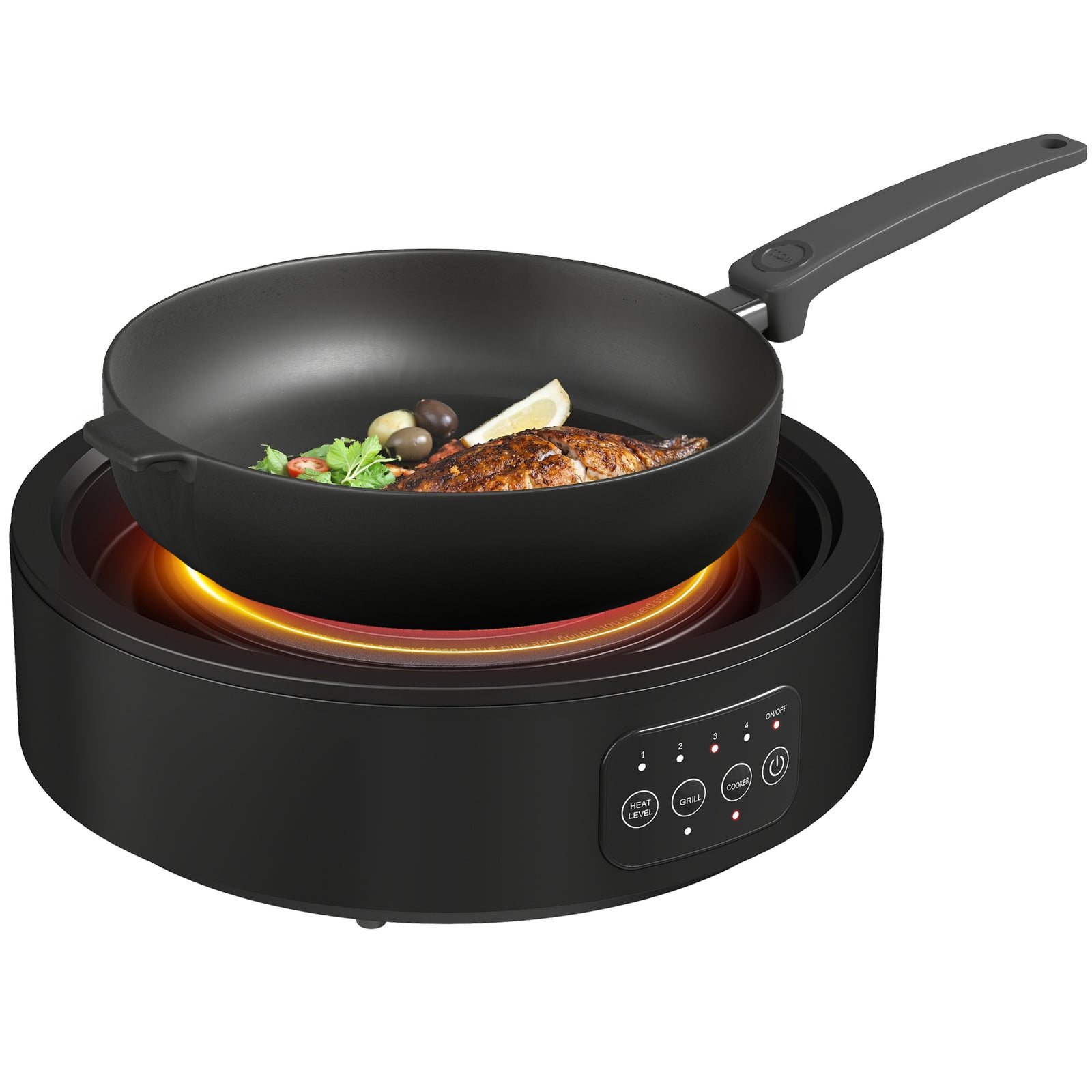 Electric Ceramic Hob With Grill Plate With 4 Heat Levels For All Type