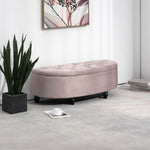 Semi-circle Bed End Bench Ottoman With Storage | Pink