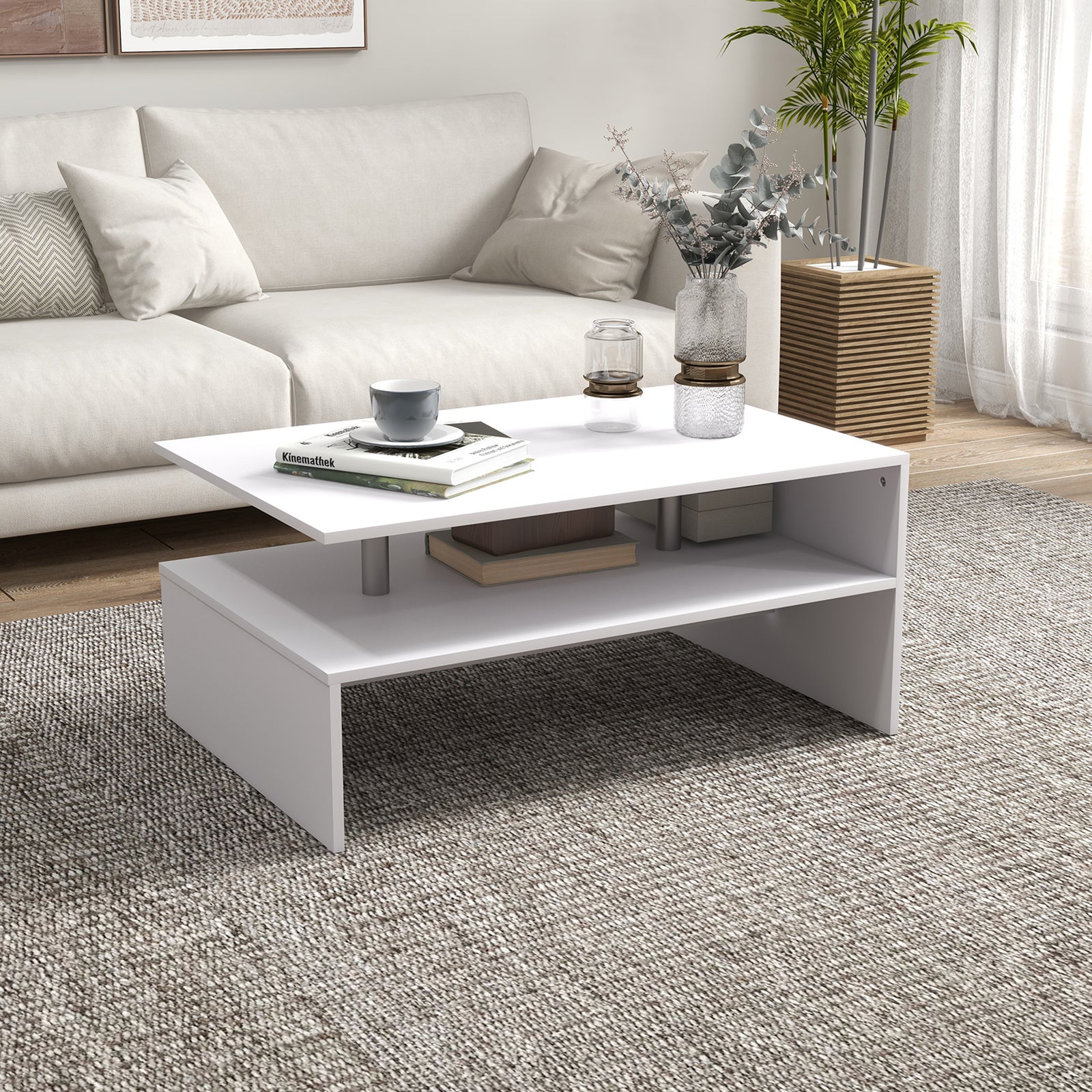 Modern Coffee Table With Open Shelf