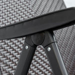 Outdoor Rattan Folding Chair Set W/ Adjustable Backrest | Set-of-2 | Brown