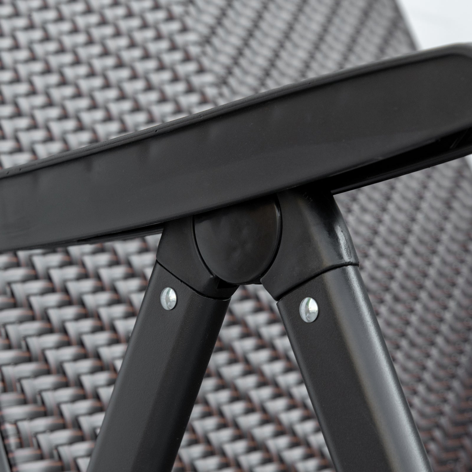 Outdoor Rattan Folding Chair Set W/ Adjustable Backrest | Set-of-2 | Brown