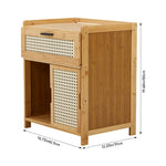 Wooden Nightstand Storage Cabinet