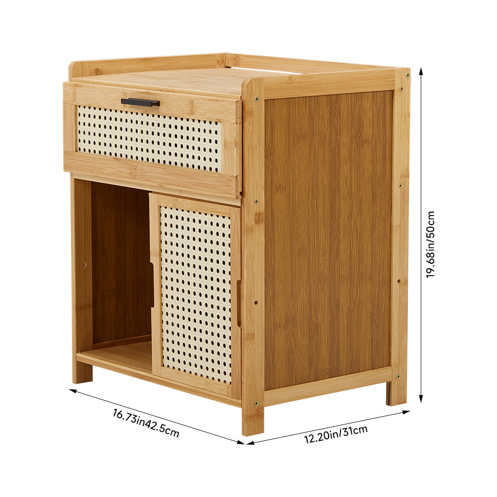 Wooden Nightstand Storage Cabinet