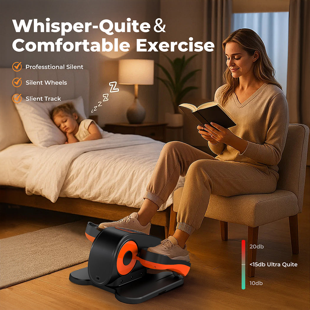 Centra Under Desk Elliptical Machine 15 Speed Quiet Pedal Exerciser Remote