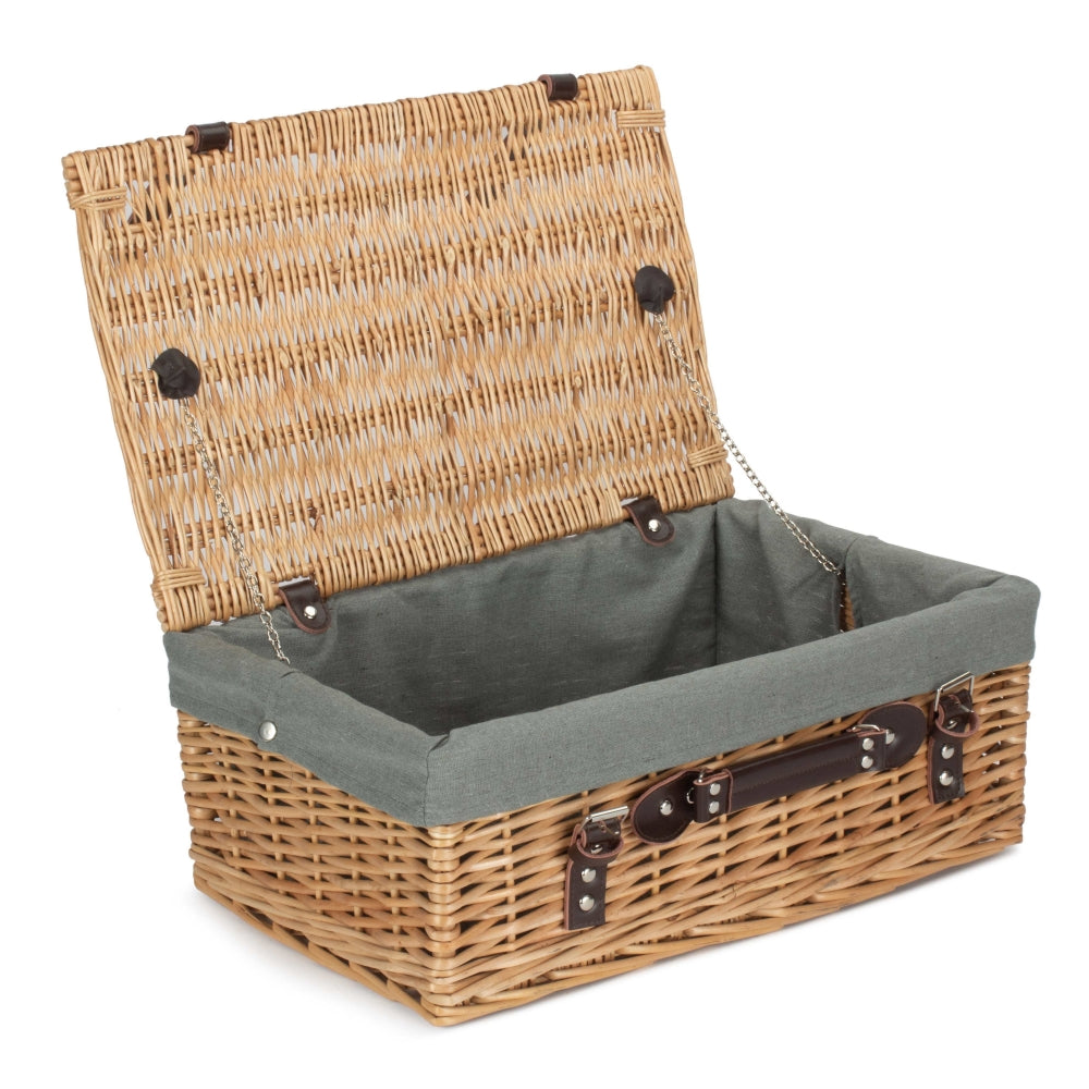 Wicker Buff 45cm Picnic Basket | Gray