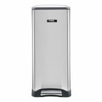 Slimline Dual Compartment Pedal Bin 50l | 50l | Silver