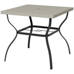 Square Garden Dining Table W/ Umbrella Hole
