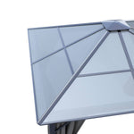 3x3m Hardtop Patio Gazebo With Curtains Metal Frame Outdoor Canopy Shelter 2.6m Height