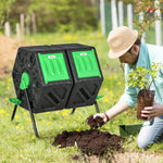 130l Dual Chamber Rotating Composter With Ventilation