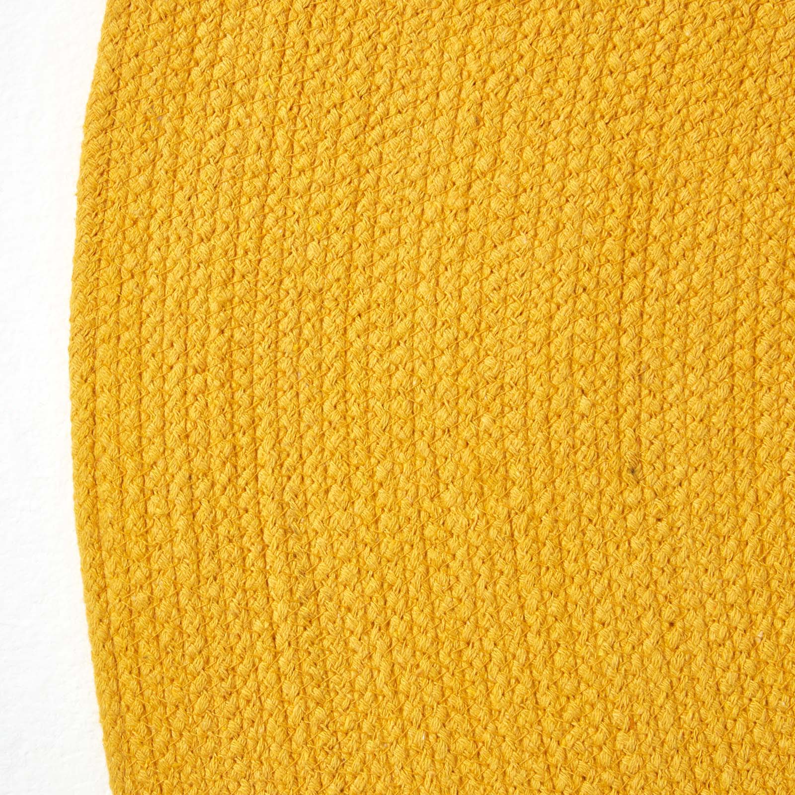 Handmade Woven Braided Oval Rug | 60cm x 80cm | Mustard
