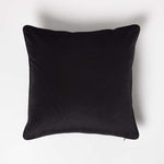 Filled Velvet Cushion With Piped Edge 46 X 46 Cm | 45cm x 45cm | Black