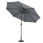 3m Garden Parasol Adjustable Tilting Parasol With Crank Handle With Cement Parasol Base | One Size | Grey