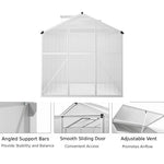 Polycarbonate Greenhouse– Aluminum Frame Walk-in Greenhouse With Sliding Door & 2 Ventilation Window For Plants & Flowers | White