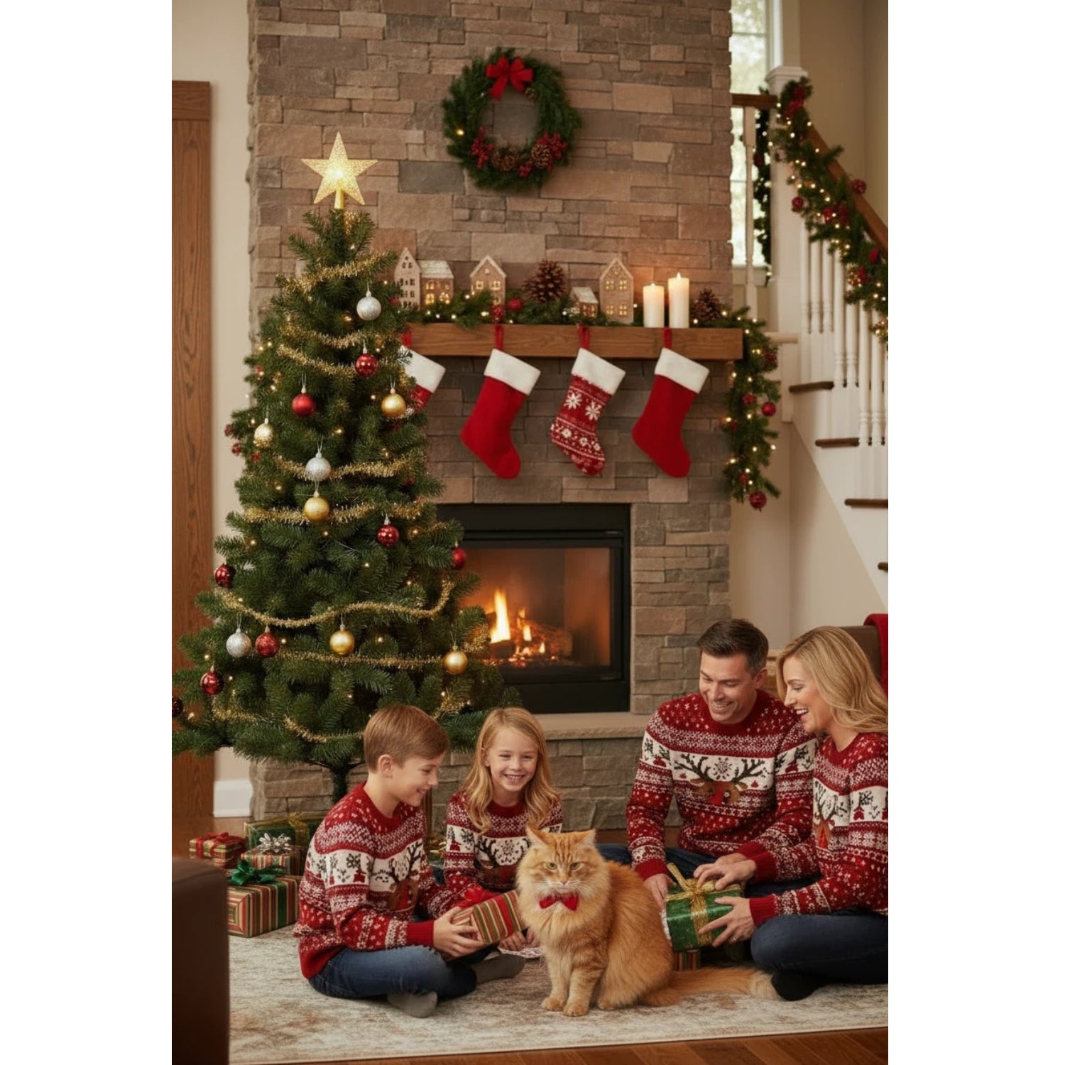 Winter Fir Green Pre-lit Artificial Christmas Tree - Led Multi Function Lights | 7ft