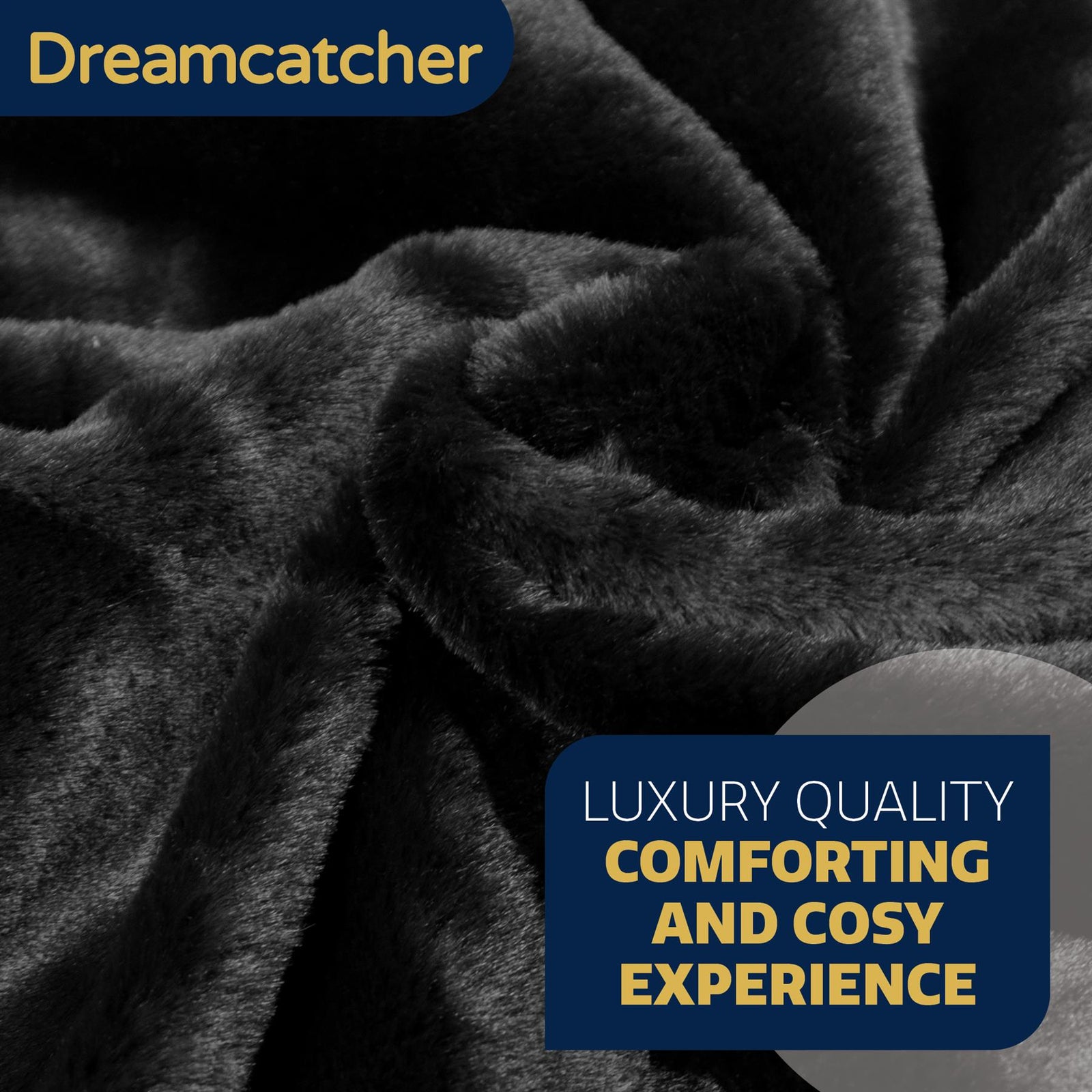 Blanket Throw Soft Faux Fur 160 X 130cm Fleece Overblanket Fluffy Blanket  For Sofa & Beds | L | Black