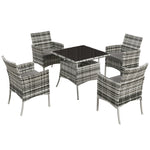 4 Seater Rattan Garden Set - Grey