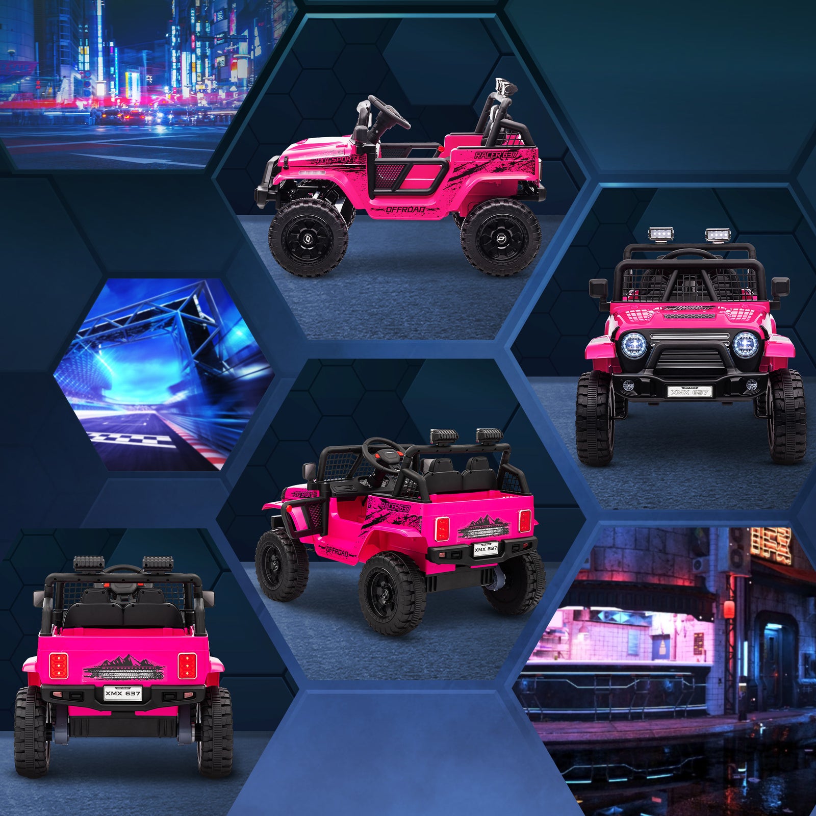 Kids Ride On Car, 12v Electric Truck W/ Suspension | Pink