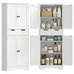 HOMCOM Bathroom Tall Cabinet With Drawer, Shelves And Doors, White
