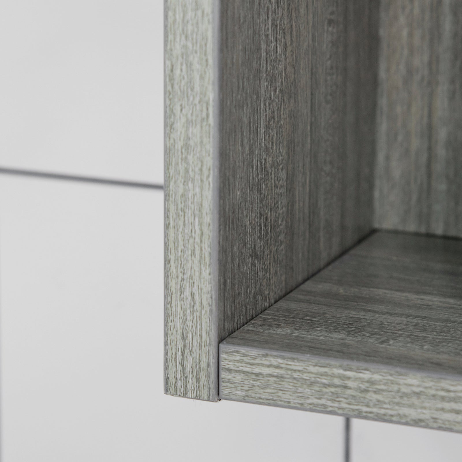 Bathroom Wall Mounted Mirror Storage Adjustable Shelves