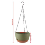 2pcs Hanging Round Plant Pot Set With Drainage Holes And Removable Water Trays