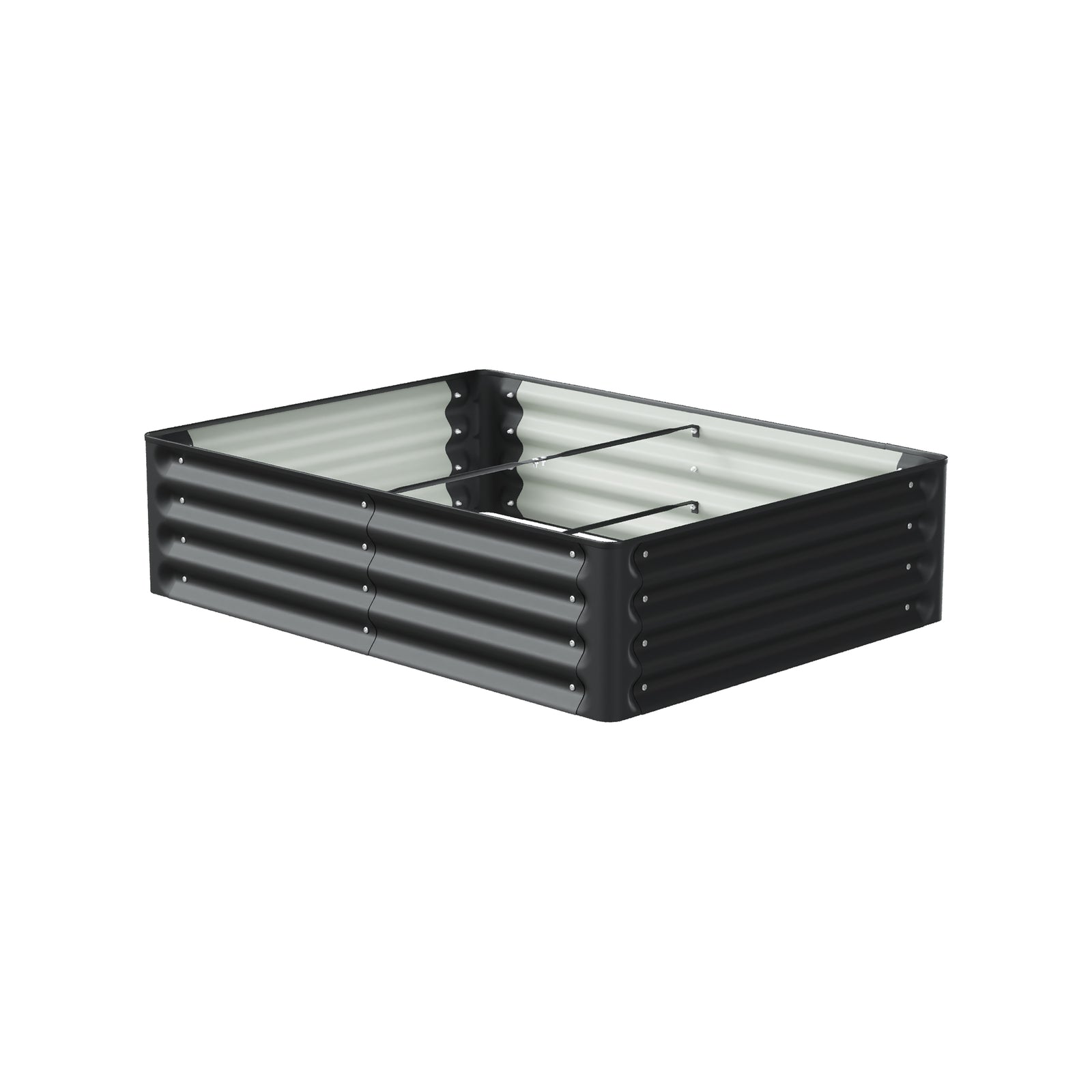 Rectangular Galvanized Steel Raised Garden Bed 120cm W X 90cm D X 30cm H